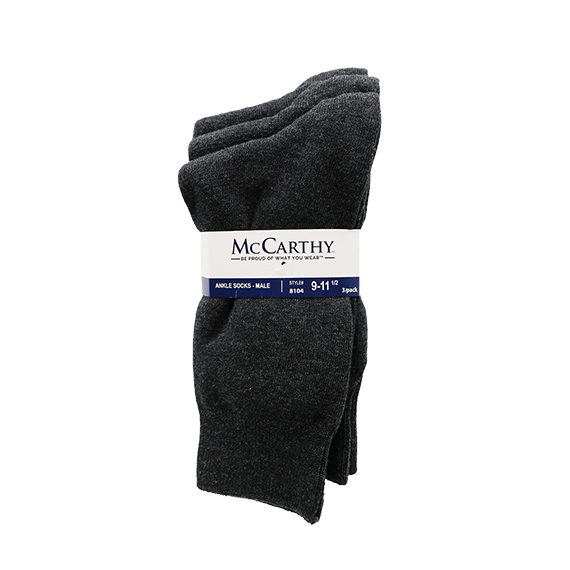 Full size image of 3-Pack Mid Calf Socks - Unisex (in color CHARCOAL)