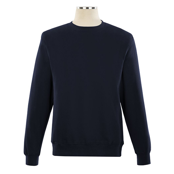 Full size image of V-Notch Crewneck Sweat Top - Unisex (in color NAVY)