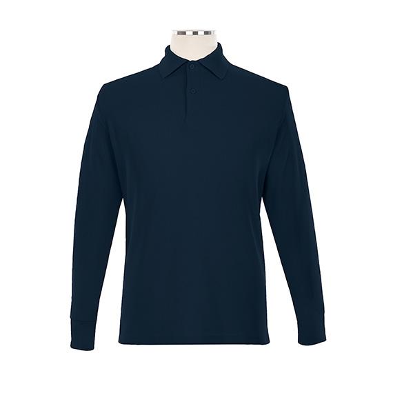 Full size image of Long Sleeve Golf Shirt - Unisex (in color NAVY)