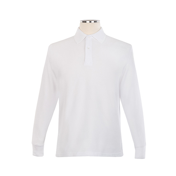 Full size image of Long Sleeve Golf Shirt - Unisex (in color WHITE)